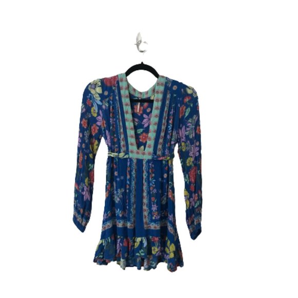 Free People Violet Hill Tunic Top Dress Blue 2 - Picture 2 of 12